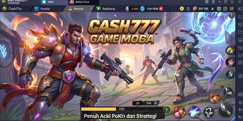 Gameplay seru dalam <strong>CASH777</strong> dengan aksi MOBA menegangkan.