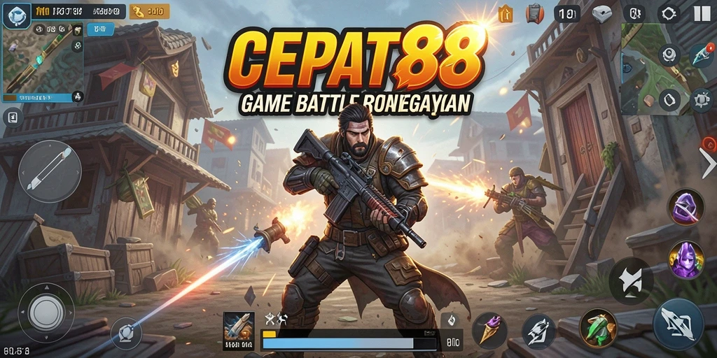 Tangkapan layar gameplay <strong>CEPAT88</strong> menunjukkan aksi Battle Royale yang mendebarkan.