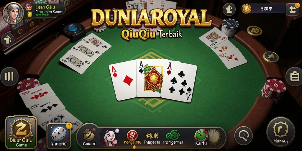 Gameplay DUNIAROYAL yang seru dalam permainan QiuQiu.