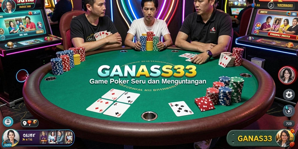 Screenshot gameplay Poker yang mendebarkan di GANAS33.