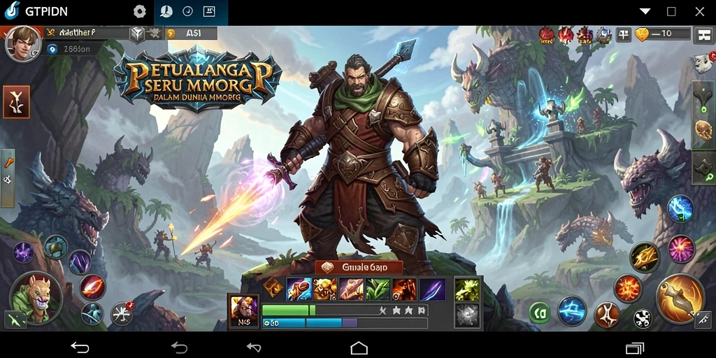 Tampilan screenshot gameplay MMORPG GTPIDN yang penuh aksi.
