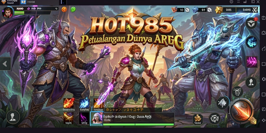Screenshot HOT985 menampilkan pertarungan epik dalam gameplay ARPG.