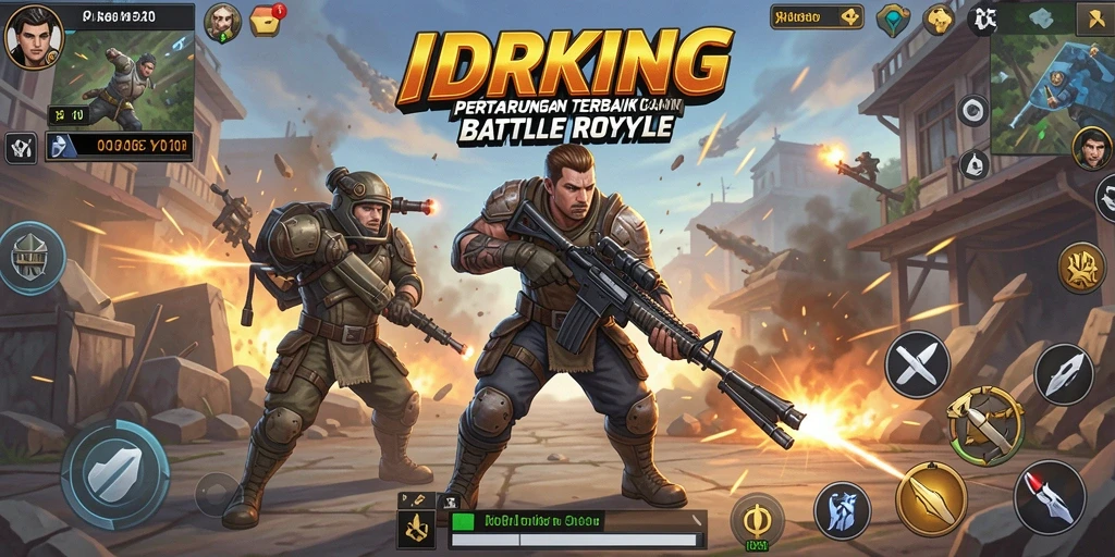 Tampilan gameplay seru dalam IDRKING saat pertarungan Battle Royale.
