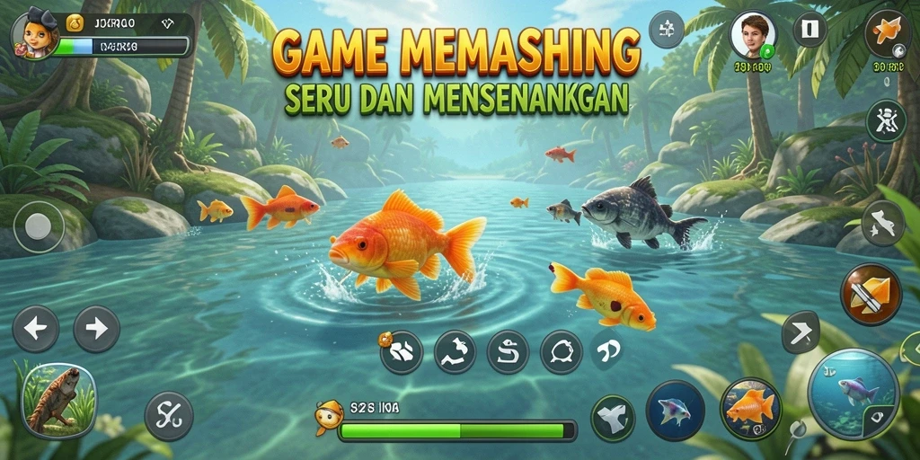 Tangkapan ikan besar dalam <strong>JUARAGO</strong> saat bermain di danau yang indah.