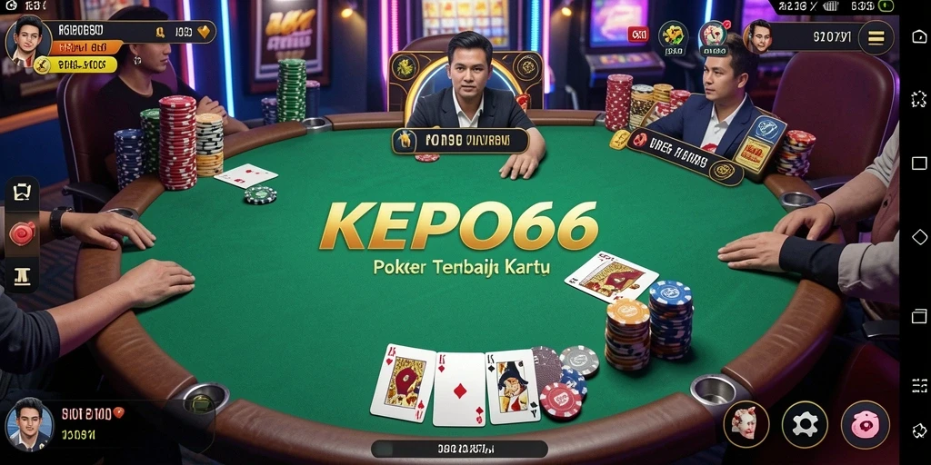 Tampilan gameplay KEPO66 yang menegangkan dalam permainan Poker.