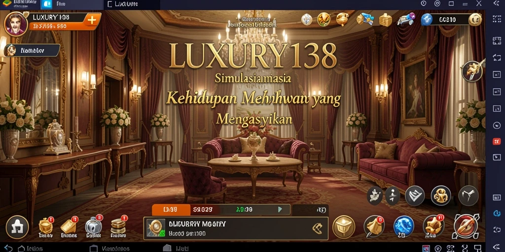 Tampilan gameplay dari LUXURY138 yang menampilkan kehidupan mewah dan aktivitas sosial.