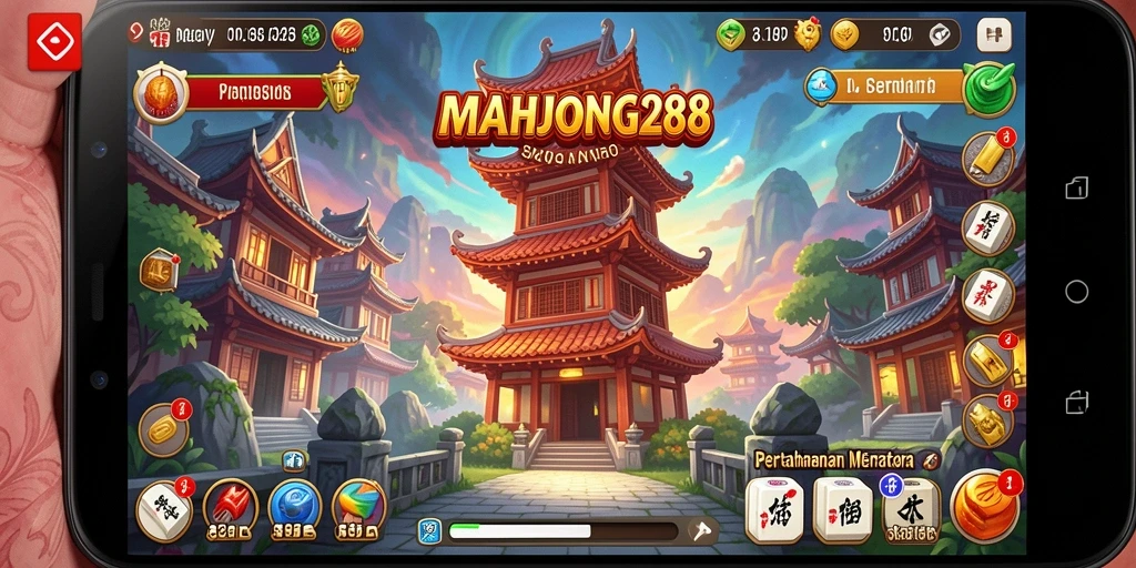 Screenshot utama MAHJONG288 menampilkan aksi Tower Defense yang mendebarkan.