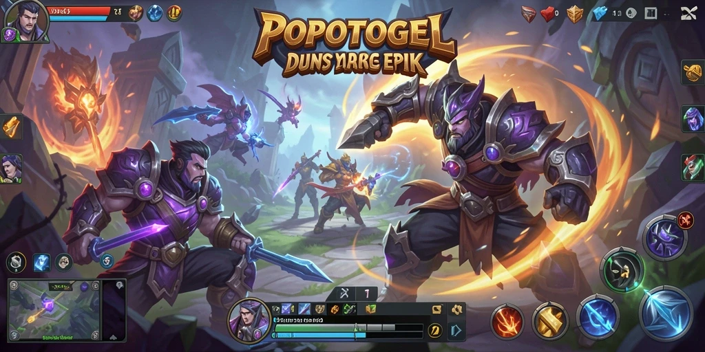 Tangkapan layar permainan <strong>POPOTOGEL</strong> dalam aksi pertarungan seru di arena MOBA.
