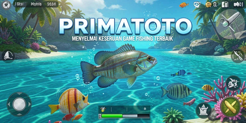 Tampilan gameplay menarik saat memancing di PRIMATOTO.