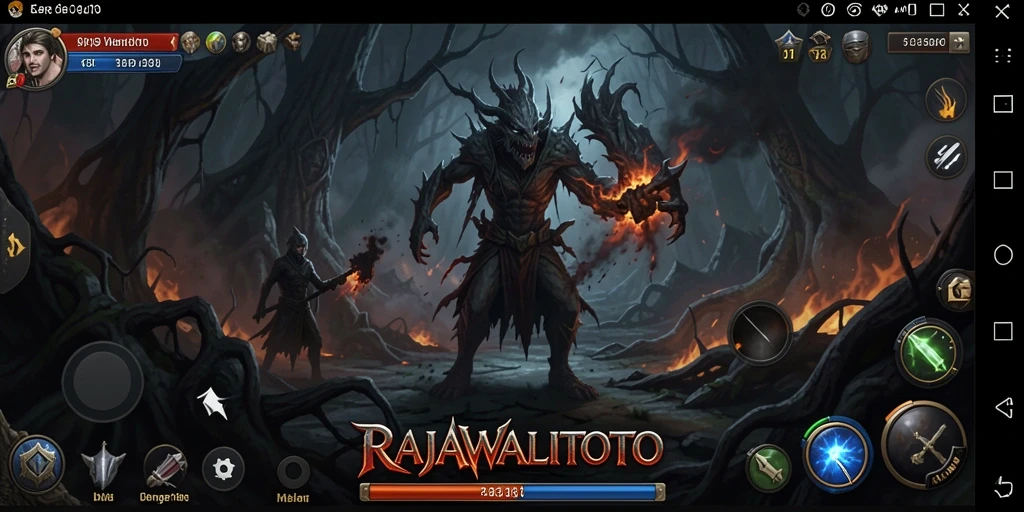 Tangkapan layar menampilkan atmosfer mencekam RAJAWALITOTO dengan elemen horor yang menonjol.